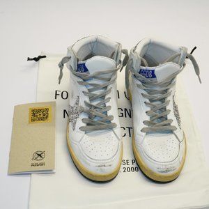 Golden Goose Sky Star Leather High-Top Sneakers , Multiple Sizes, New W COA, Bag